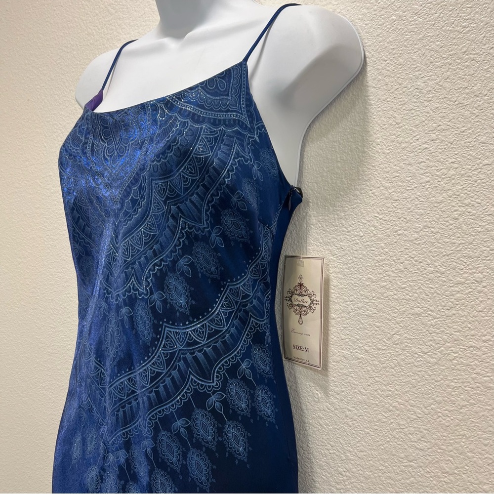 NWT Vintage Y2K Dollar Blue Slip Dress Gown Medium Whimsigoth Fairy Grunge - Picture 4 of 10